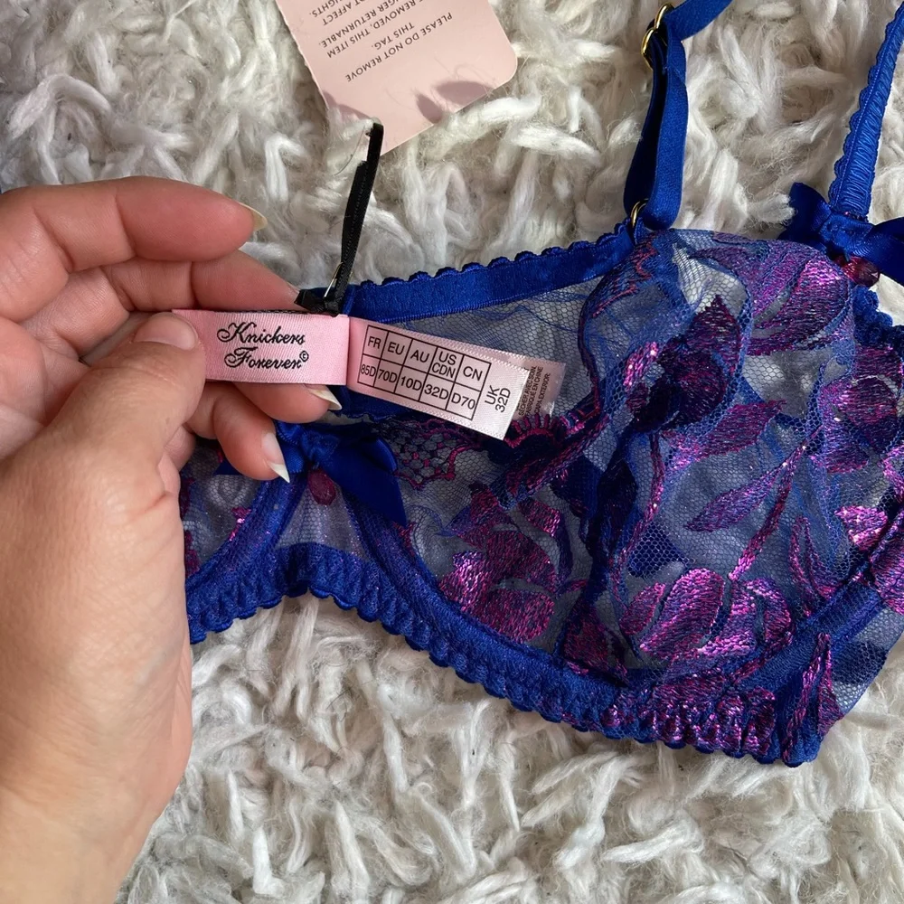 🆕Agent Provocateur sparkle blue bra pink purple‎ metallic details